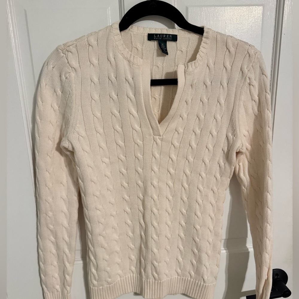 Ralph Lauren Ivory Cable Knit Sweater